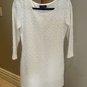 Papillon White Sparkly 🤩 Long Sleeve Dress